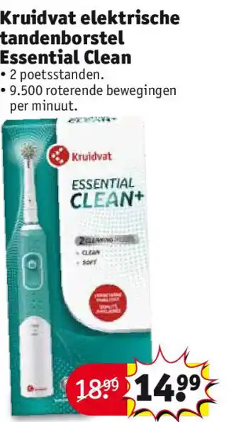 Kruidvat Kruidvat elektrische tandenborstel Essential Clean aanbieding