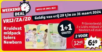 Kruidvat Kruidvat midpack luiers Newborn aanbieding