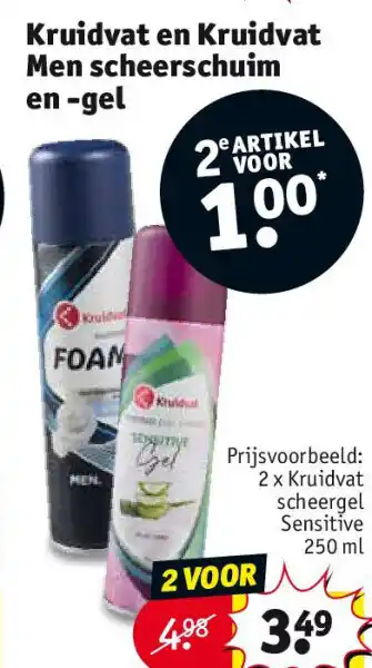 Kruidvat Kruidvat en Kruidvat Men scheerschuim en -gel aanbieding