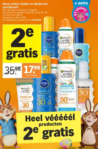 Albert Heijn Nivea Ambre Solaire en Biodermal zonnebrand aanbieding