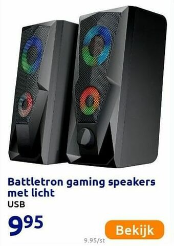 Action Battletron gaming speakers met licht aanbieding