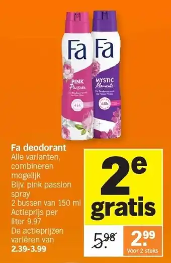 Albert Heijn Fa deodorant aanbieding