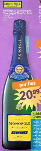 Albert Heijn Heidsieck & Co Monopole Champagne Blue Top Brut aanbieding