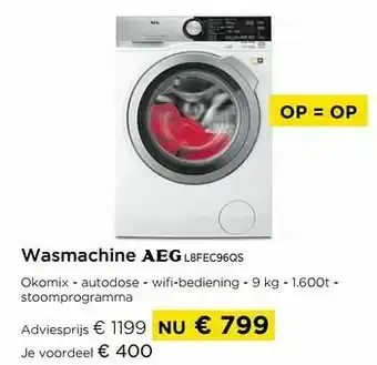 Molecule Wasmachine aeg l8fec96qs aanbieding