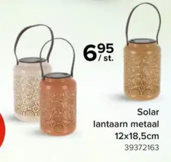 Euroshop Solar lantaarn metaal 12x18,5cm aanbieding