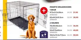 Euroshop ZWARTE DRAADKOOIEN 1 DEUR aanbieding