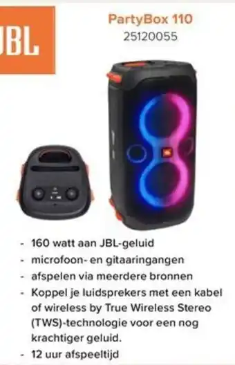 Euroshop JBL PartyBox 110 aanbieding