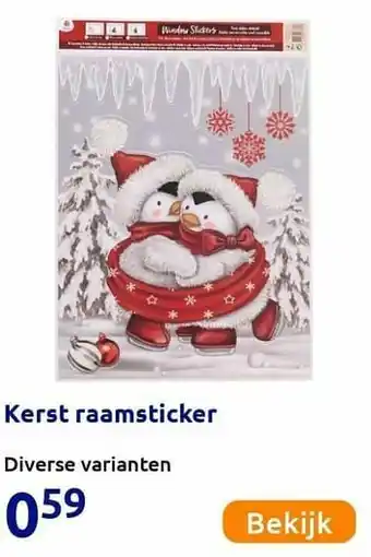 Action Kerst raamsticker aanbieding