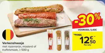 Carrefour Varkenshaasje Per kilo aanbieding