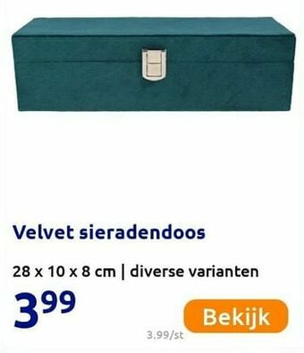 Action Velvet sieradendoos aanbieding