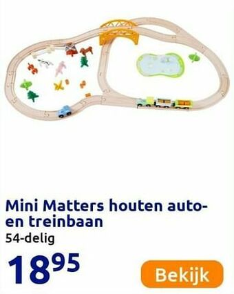 Action Mini matters houten auto- en treinbaan aanbieding
