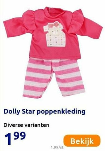 Action Dolly star poppenkleding aanbieding