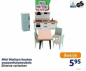Action Mini matters houten poppenhuismeubels aanbieding
