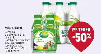 Delhaize Melk of room aanbieding