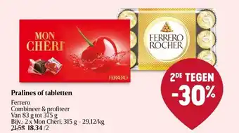 Delhaize Pralines of tabletten aanbieding