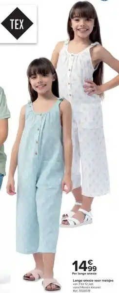 Carrefour Lange onesie voor meisjes aanbieding