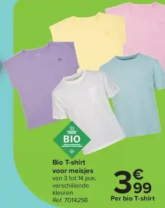 Carrefour Bio T-shirt voor meisjes aanbieding