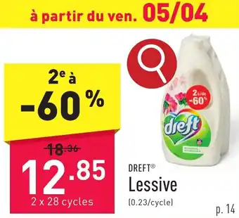 ALDI DREFT Lessive aanbieding