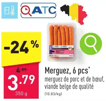 ALDI Merguez, 6 pcs. 350g aanbieding