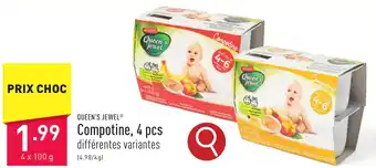 ALDI QUEEN'S JEWEL Compotine, 4 x 100g aanbieding