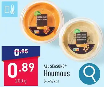 ALDI ALL SEASONS Houmous 200g aanbieding