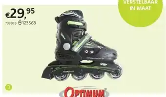 Dreamland OPTIMUM INLINESKATES FADER ZWART/GROEN MAAT 28-31 aanbieding