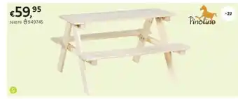 Dreamland PINOLINO KINDERPICKNICKTAFEL NICKI NATUREL aanbieding