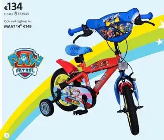 Dreamland KINDERFIETS PAW PATROL CORE 12” aanbieding
