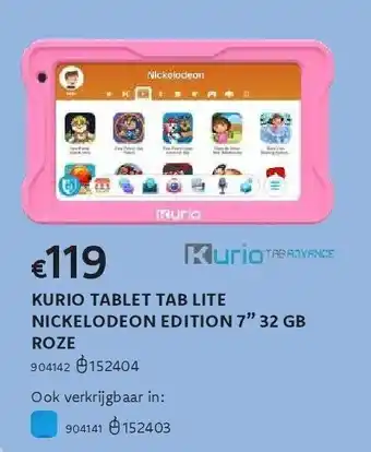 Dreamland KURIO TABLET TAB LITE NICKELODEON EDITION 7” 32 GB ROZE aanbieding