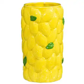 Leen Bakker Vaas Citroen - geel - 27xØ15 cm aanbieding