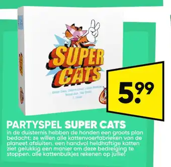 Big Bazar PARTYSPEL SUPER CATS aanbieding