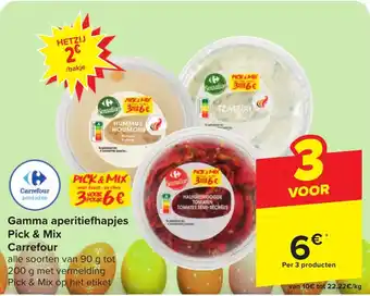 Carrefour Market Gamma aperitiefhapjes Pick & Mix Per 3 producten aanbieding