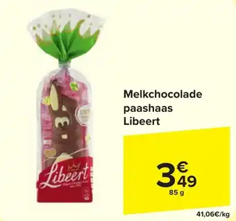 Carrefour Market Melkchocolade paashaas Libeert 85 g aanbieding