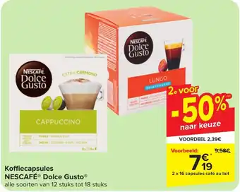 Carrefour Market Koffiecapsules NESCAFE Dolce Gusto aanbieding