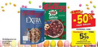 Carrefour Market Ontbijtgranen en graanrepen Kellogg's aanbieding