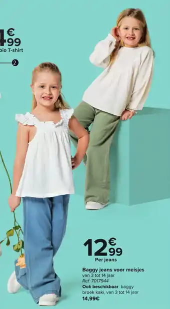 Carrefour Baggy jeans voor meisjes aanbieding