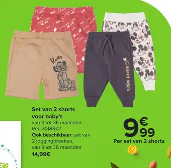 Carrefour Set van 2 shorts voor baby's aanbieding