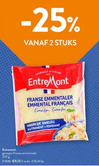 OKay Entremont geraspte Franse emmentaler 250 g aanbieding