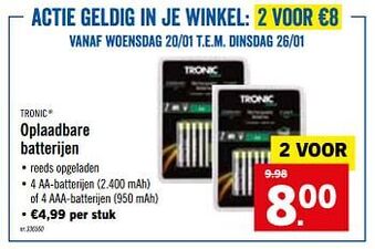 Lidl Oplaadbare Batterijen aanbieding