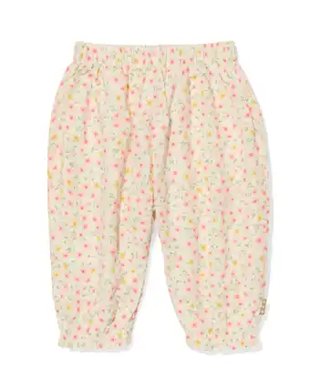 HEMA HEMA Newborn Broek Biologisch Katoen Met Bloemen Gebroken Wit (gebroken wit) aanbieding