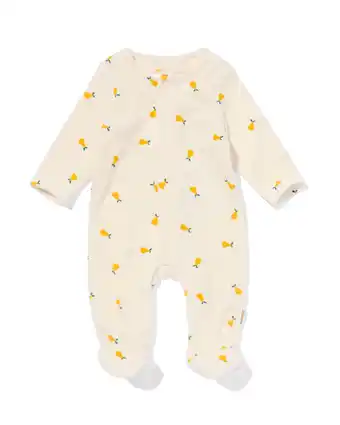 HEMA HEMA Newborn Jumpsuit Velours Peren Gebroken Wit (gebroken wit) aanbieding