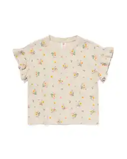 HEMA HEMA Kinder T-shirt Met Ribbels Gebroken Wit (gebroken wit) aanbieding