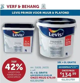 Zelfbouwmarkt LEVIS PRIMER VOOR MUUR & PLAFOND aanbieding