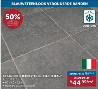 Zelfbouwmarkt KERAMISCHE TERRASTEGEL BELCHATEAU aanbieding