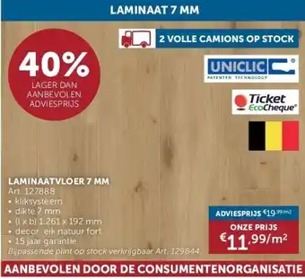 Zelfbouwmarkt LAMINAATVLOER 7 MM aanbieding