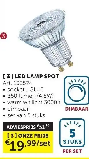 Zelfbouwmarkt LED LAMP SPOT aanbieding