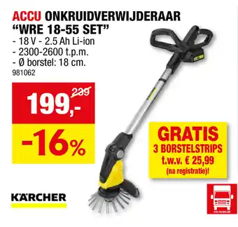 Hubo ACCU ONKRUIDVERWIJDERAAR "WRE 18-55 SET" aanbieding