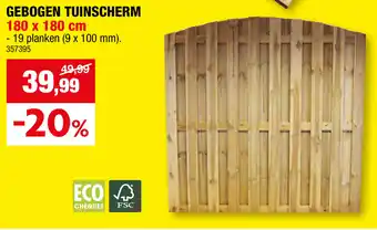 Hubo GEBOGEN TUINSCHERM 180 x 180 cm aanbieding