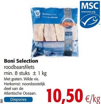Colruyt Boni selection roodbaarsfilets aanbieding