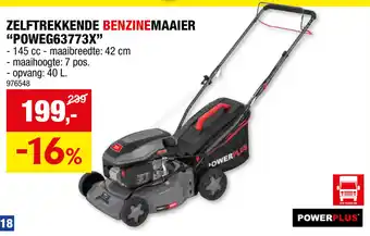 Hubo ZELFTREKKENDE BENZINEMAAIER "POWEG63773X" aanbieding